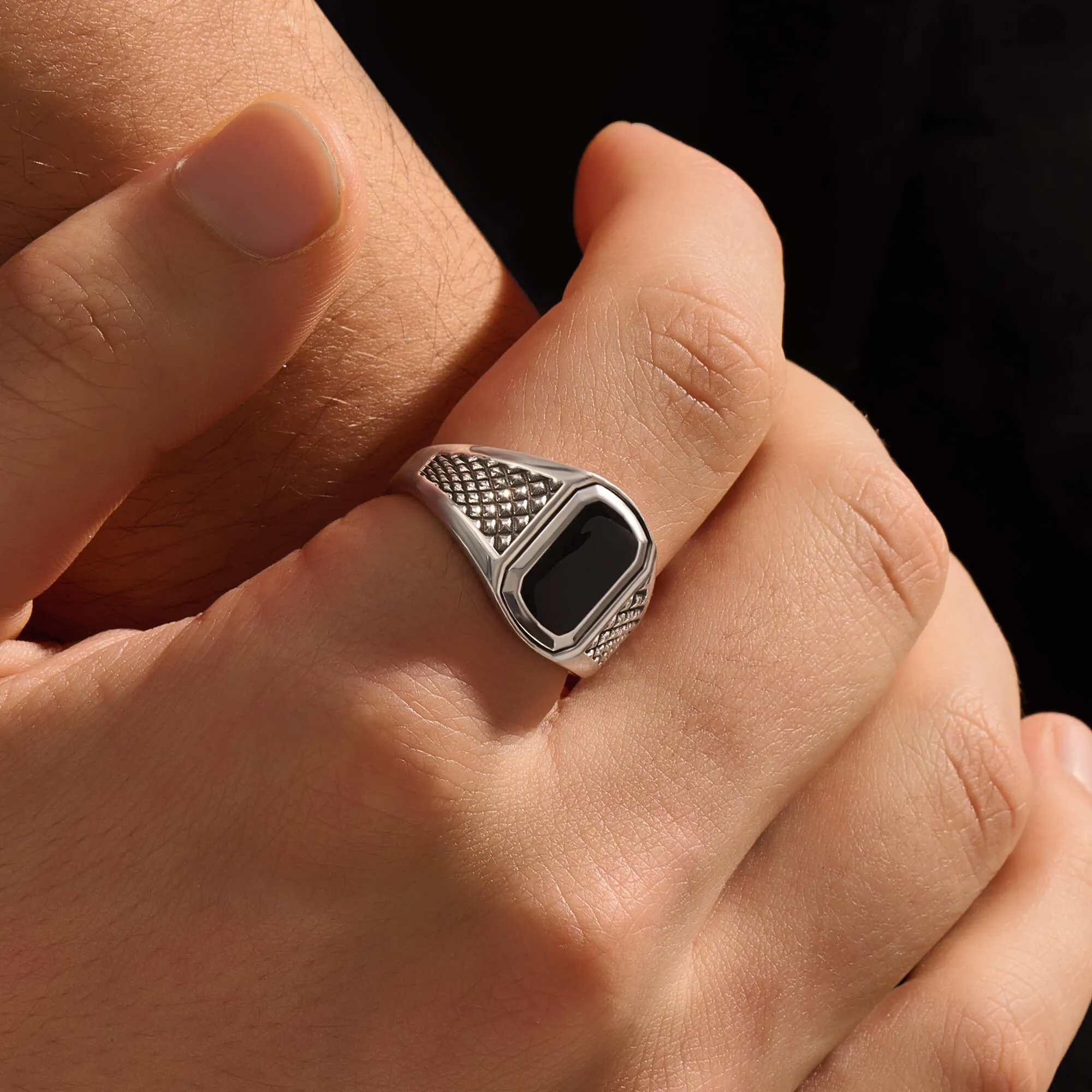 Pyramid Signet Ring - Solid Silver