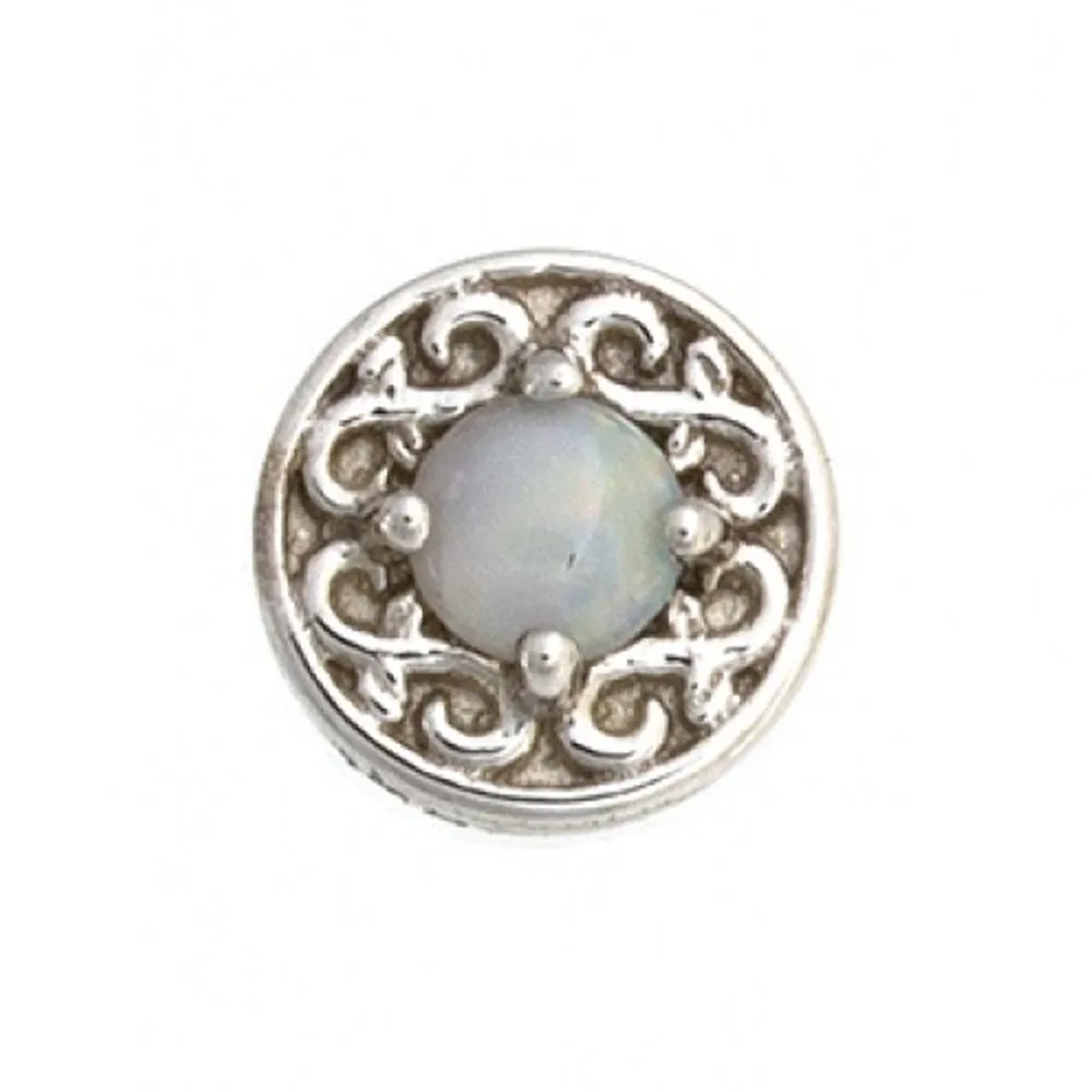 "Elizabeth" Threaded End in Gold with Genuine White Opal