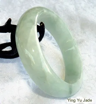 "Glowing Smoky Spiritual" Grade A Translcuent  Old Mine Lao Pit Jadeite Bangle Bracelet 59mm (BB2822)