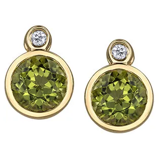 "PENELOPE" PERIDOT DIAMOND STUDS