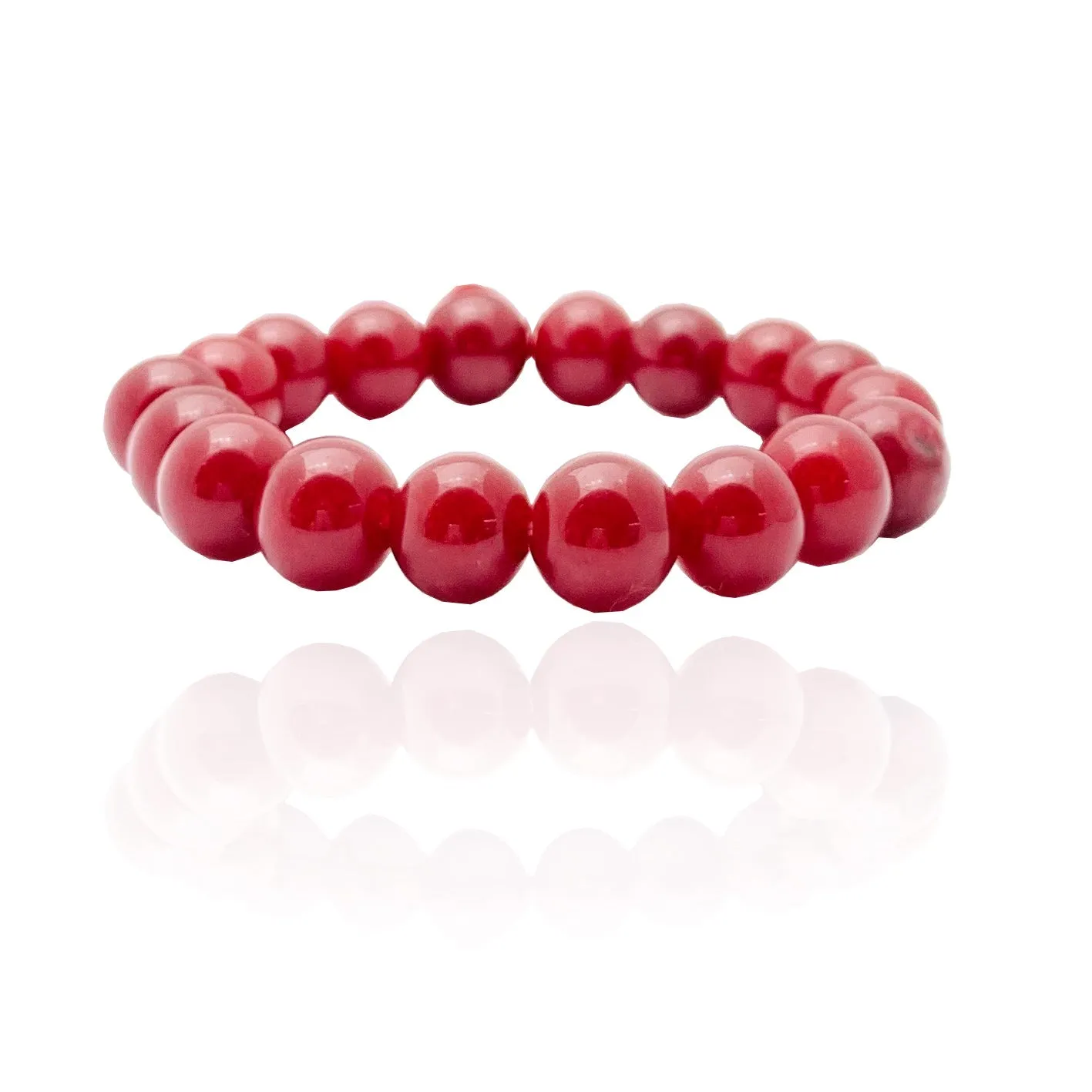 Red Jade Bead Bracelet