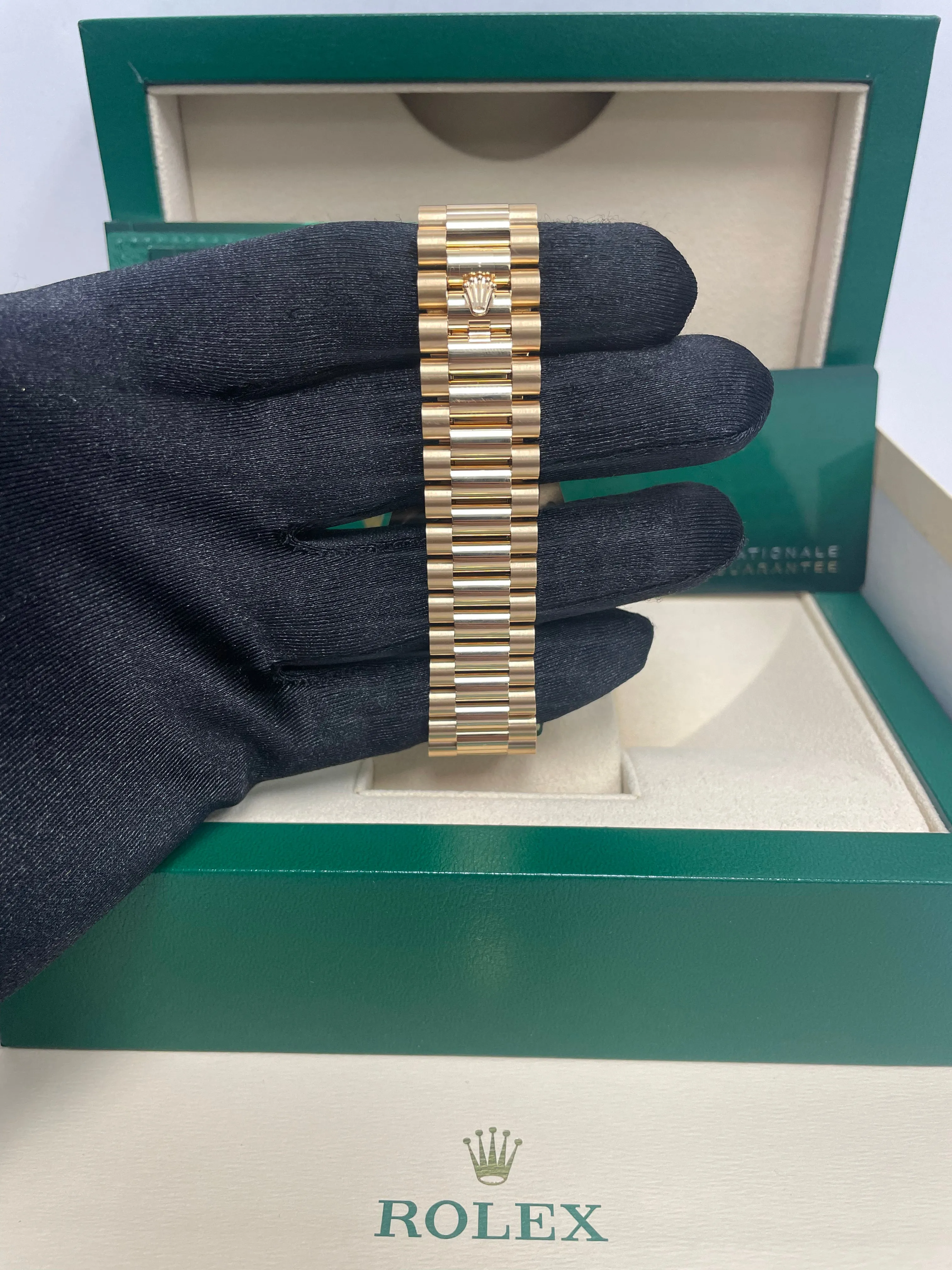 Rolex Day-Date 40 Yellow Gold - Black Diamond Dial - Diamond Bezel - President Bracelet (Ref# 228348RBR)