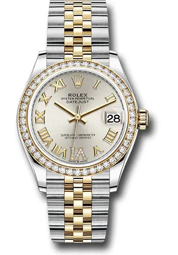 Rolex Steel and Yellow Gold Datejust 31 Watch - Diamond Bezel - Silver Diamond Roman Six Dial - Jubilee Bracelet 278383RBR sdr6j