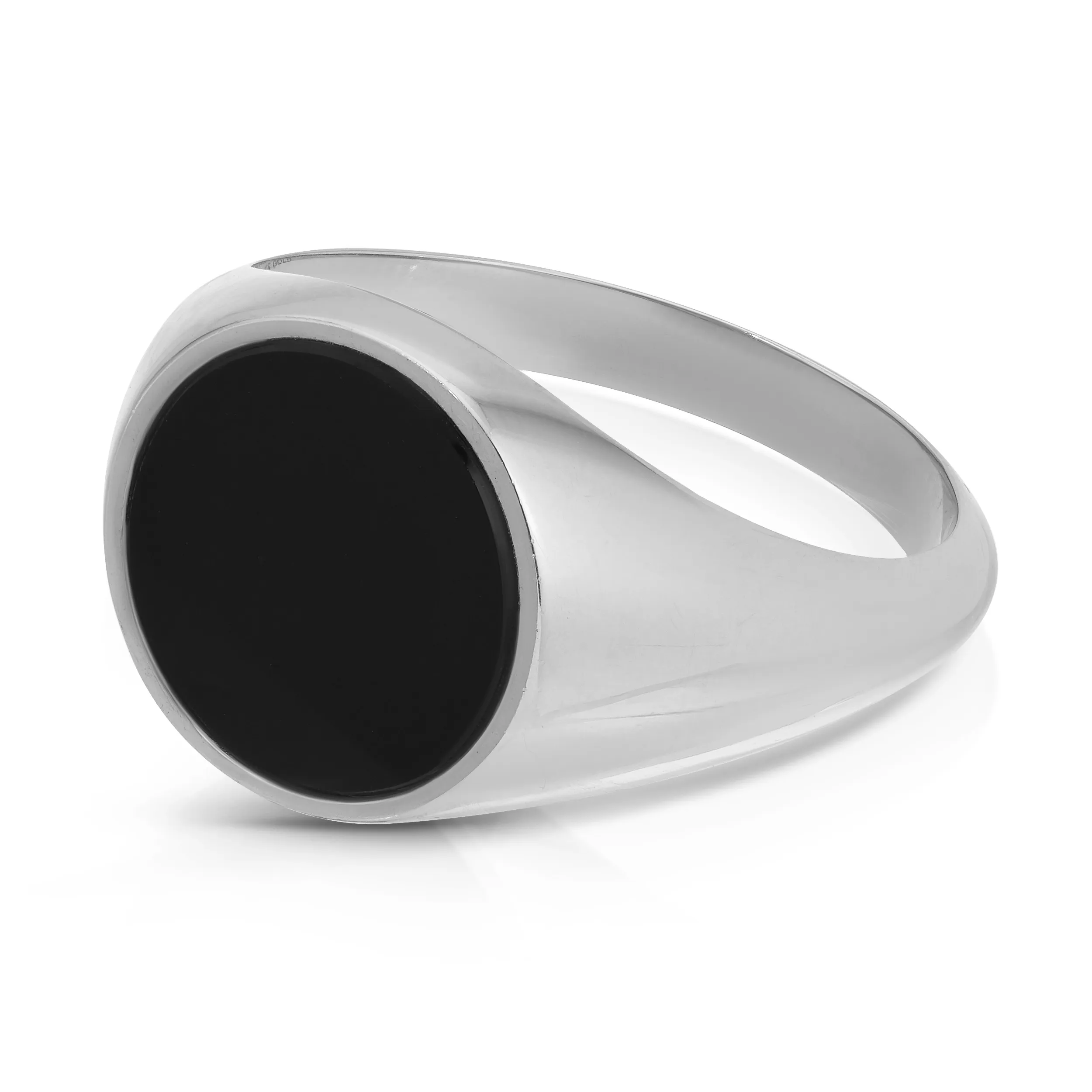 Round Signet Ring with Black Onyx