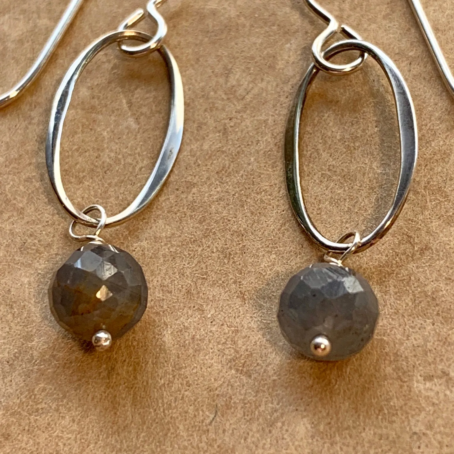 Sapphire & Sterling Oval Earrings