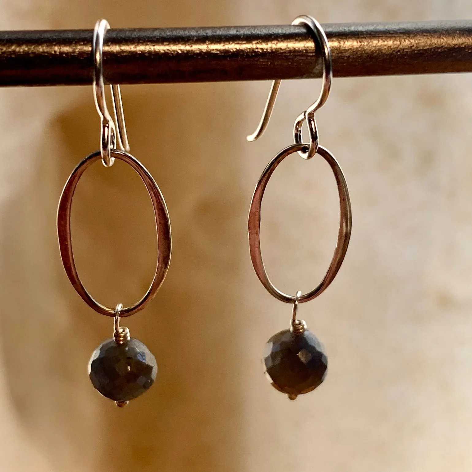 Sapphire & Sterling Oval Earrings