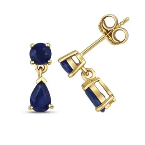 Sapphire Round & Pear Drop Earring Earrings ED279S