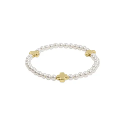 Signature Cross Pearl Pattern Bead Bracelet