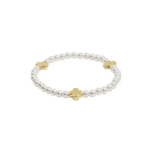 Signature Cross Pearl Pattern Bead Bracelet