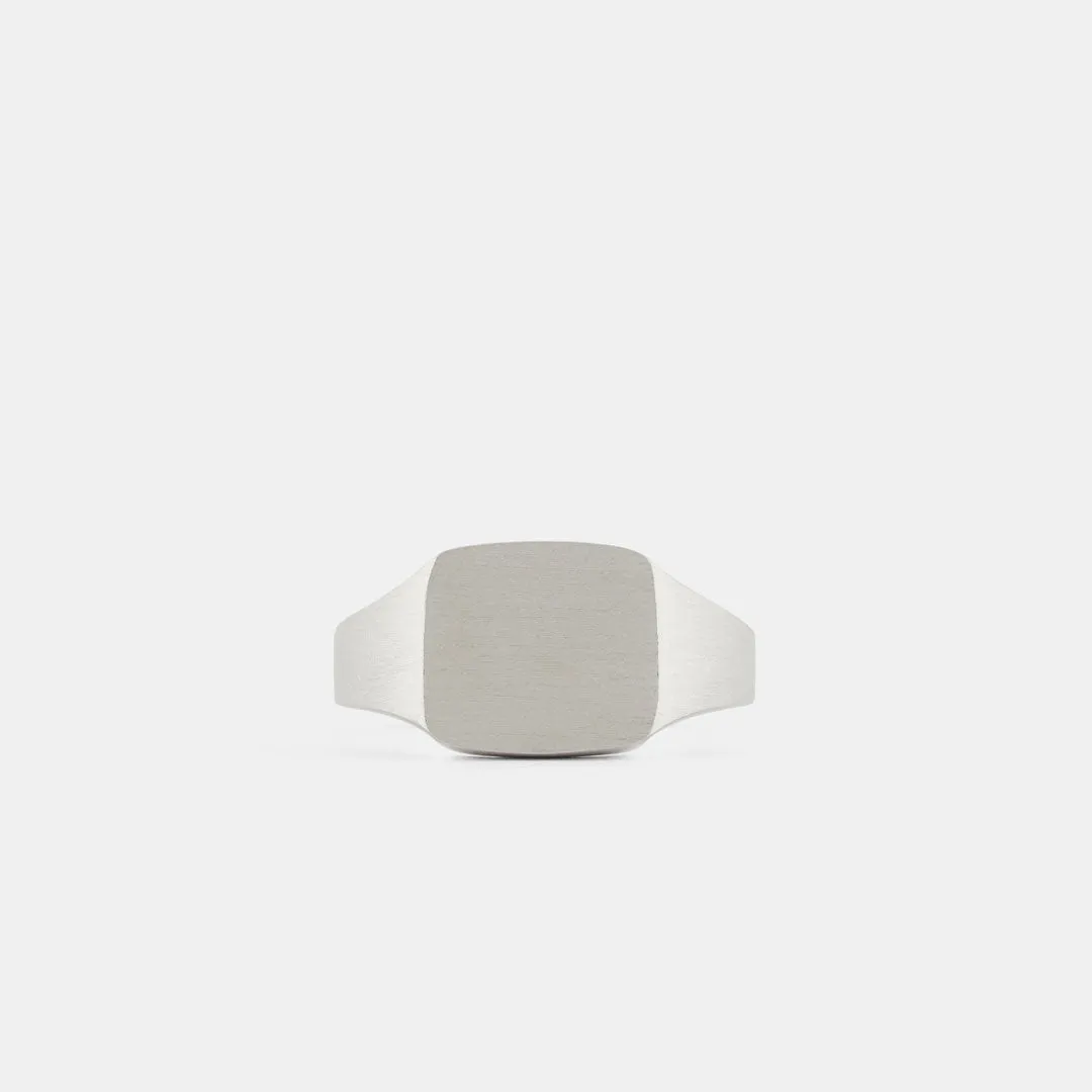 Silver Brushed Cushion Ring