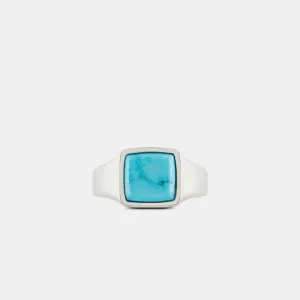 Silver Cushion Turquoise Ring