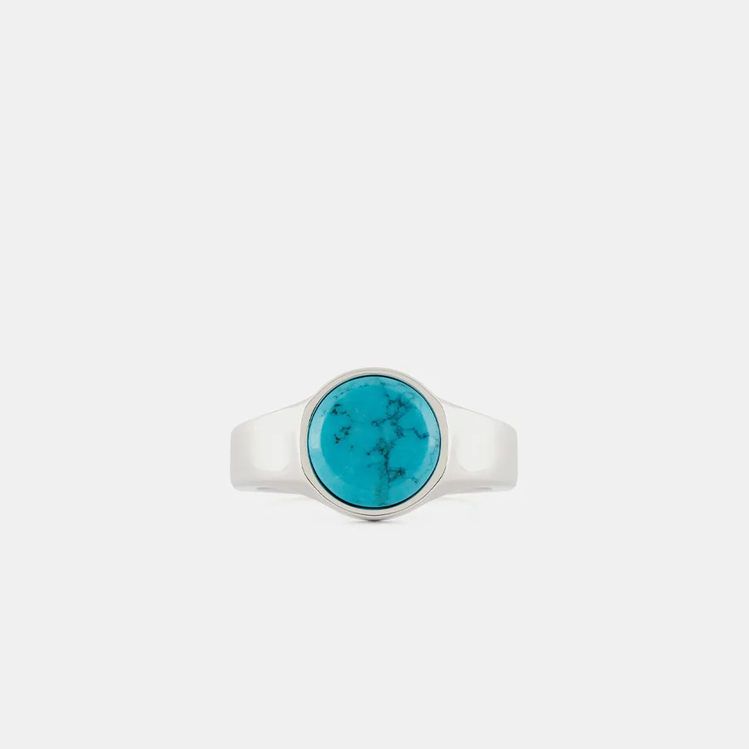 Silver Round Turquoise Ring