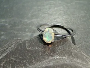 Size 7.25 Ethiopian Opal, Sterling Silver Ring