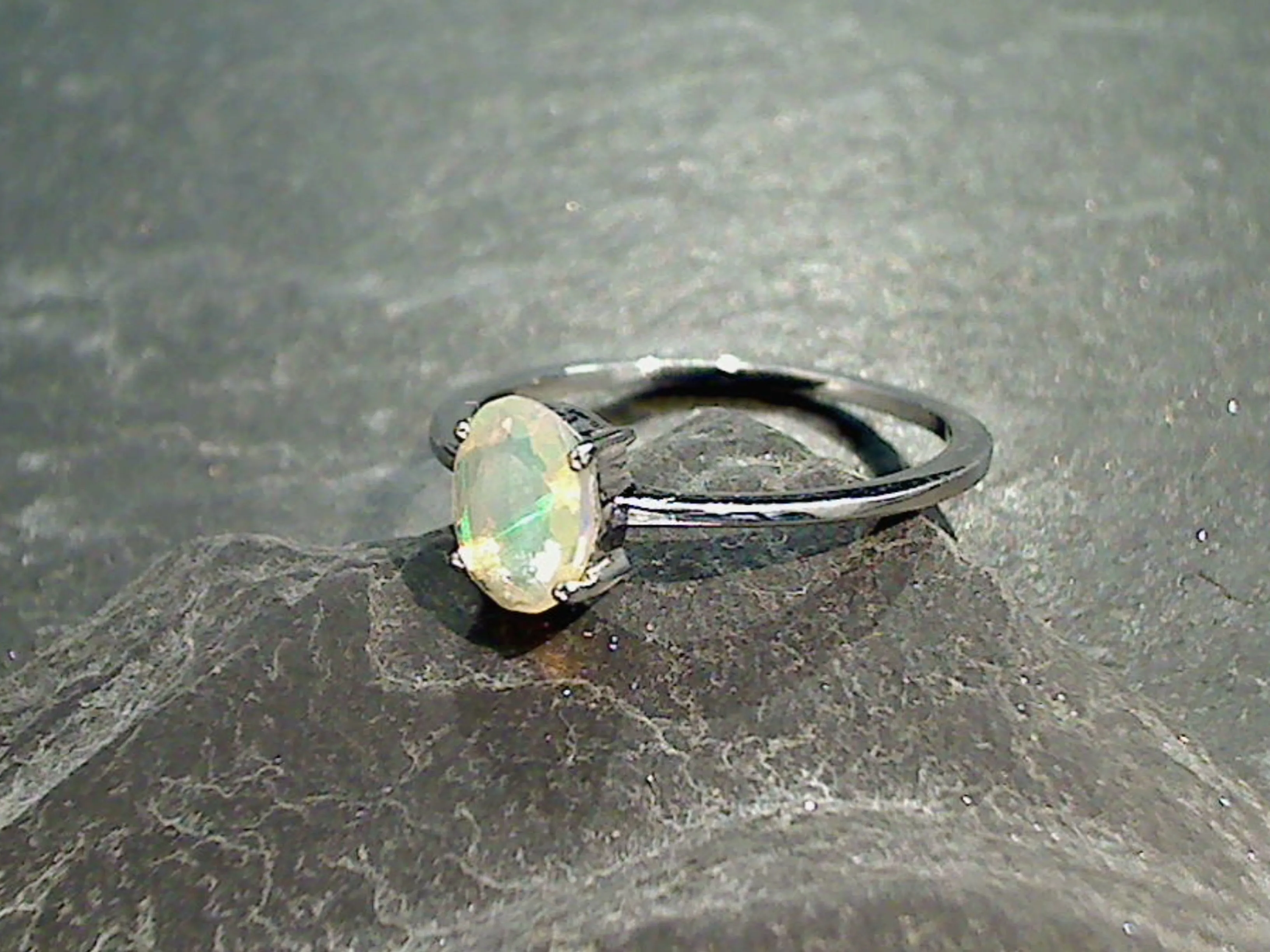 Size 7.25 Ethiopian Opal, Sterling Silver Ring