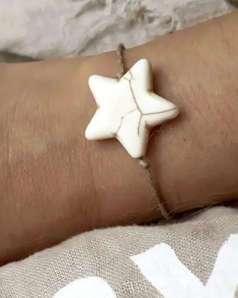 Star Stone Linen Twine Bracelet