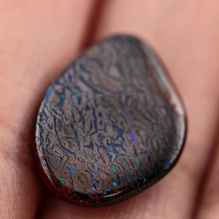 Stripes Natural Australian Boulder Opal Loose Gemstone