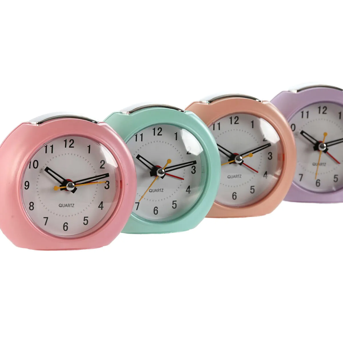 Table clock Home ESPRIT Pink Coral Lilac 10 x 4,7 x 9 cm