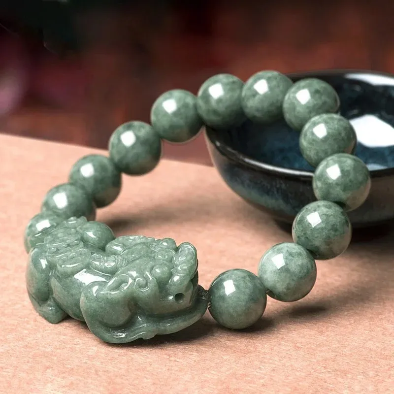 THE VAULT | Genuine Natural Jadeite Pixiu Bead Bracelet