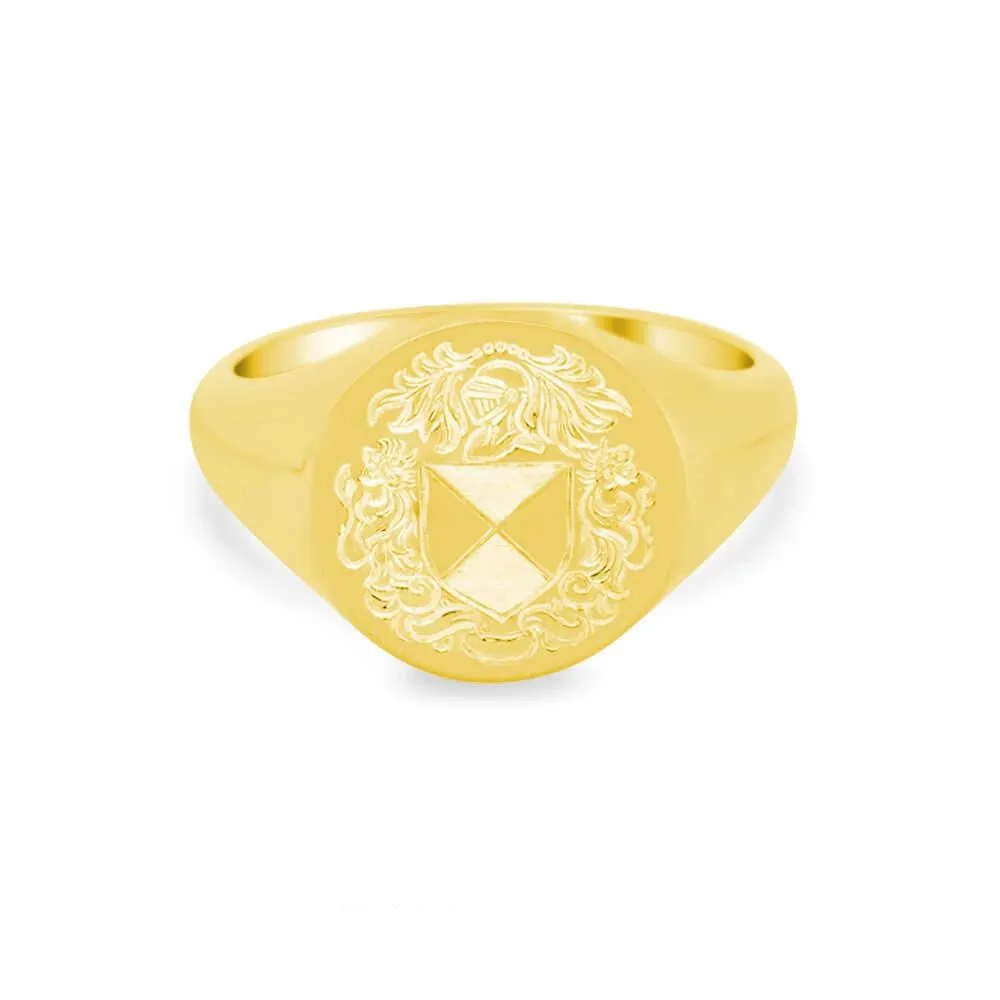 Women's Round Signet Ring - Large