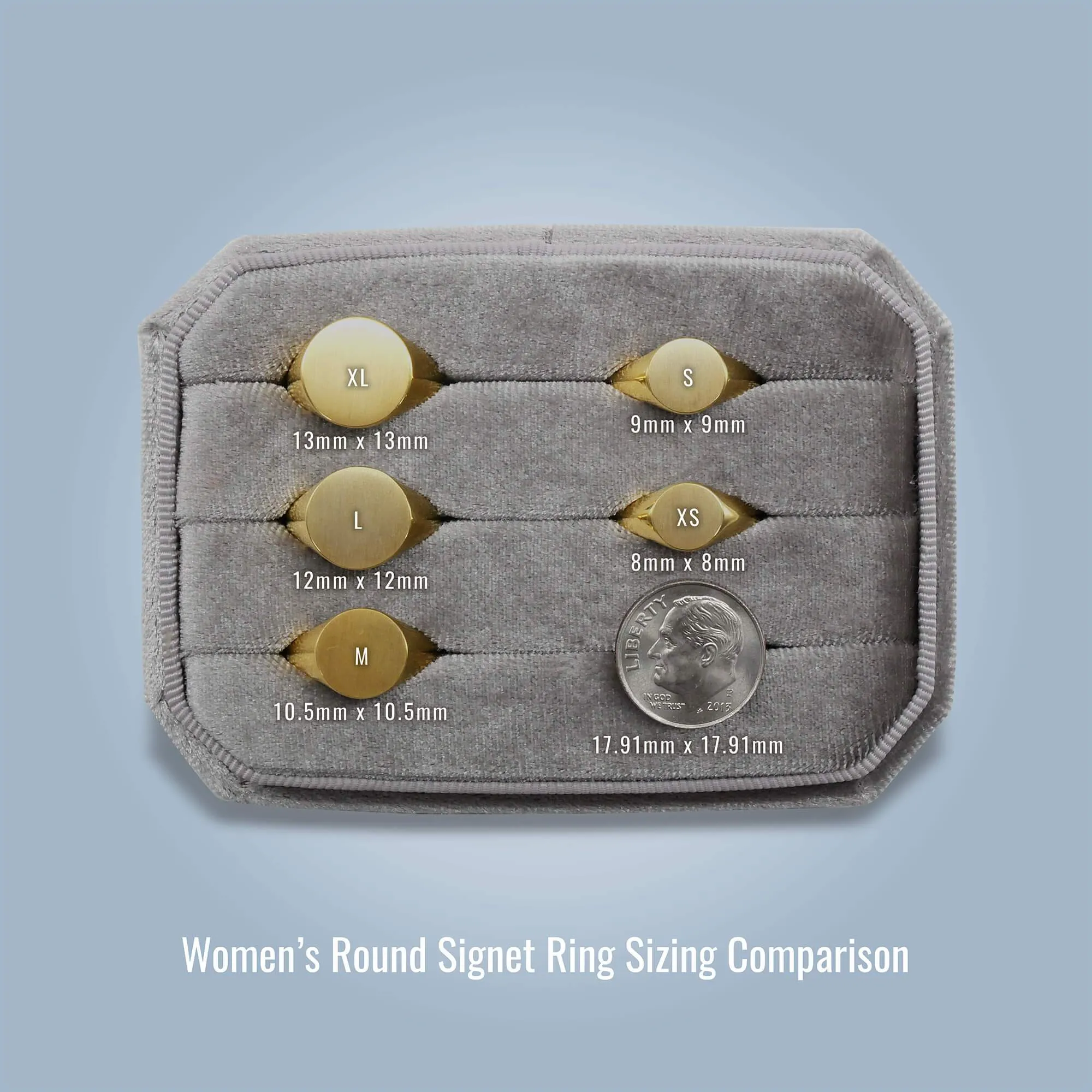 Women's Round Signet Ring - Large