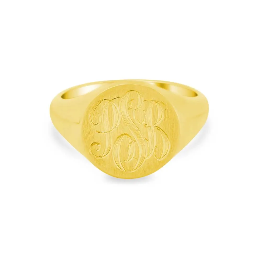 Women's Round Signet Ring - Large