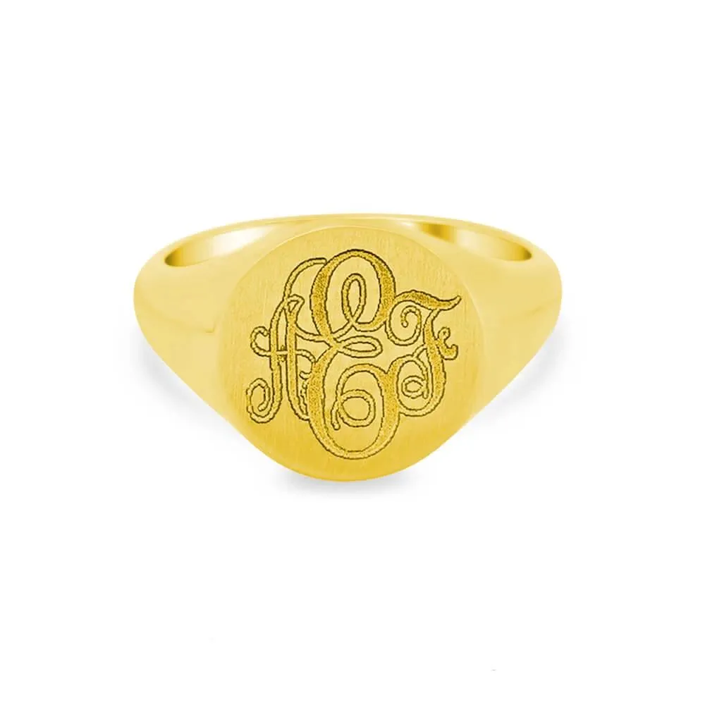 Women's Round Signet Ring - Large