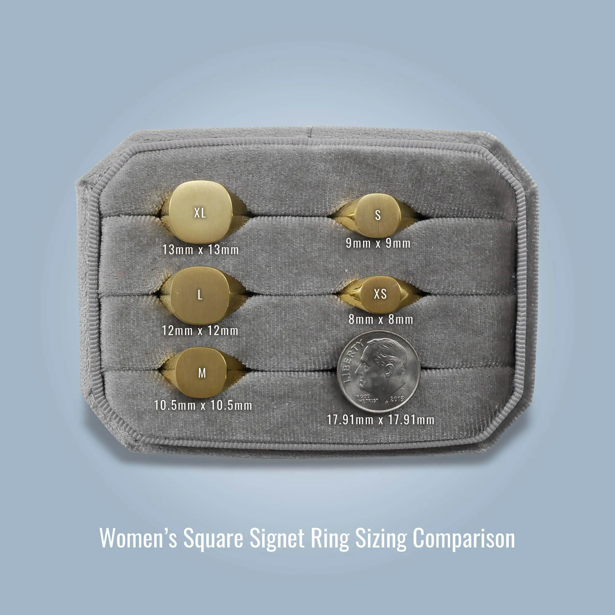 Women's Square Signet Ring - Extra Small