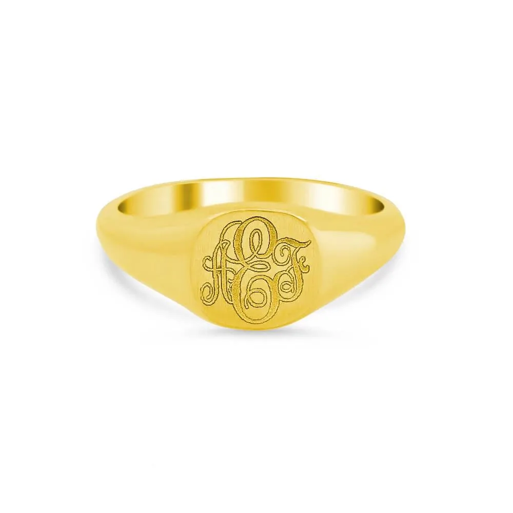 Women's Square Signet Ring - Extra Small