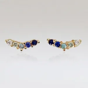 Woosh Blue Ombre Sapphire Earrings