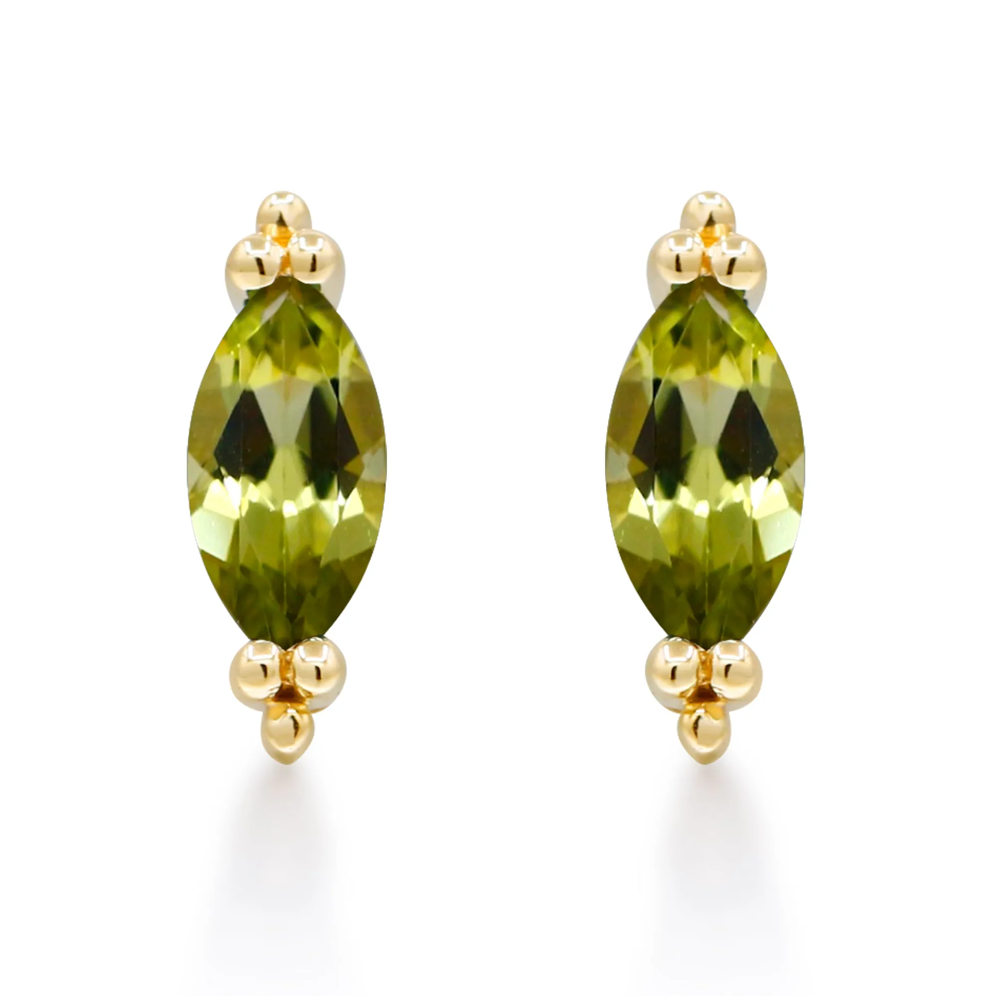 Wren 10K Yellow Gold Marquise-Cut Manchurian Peridot Earring