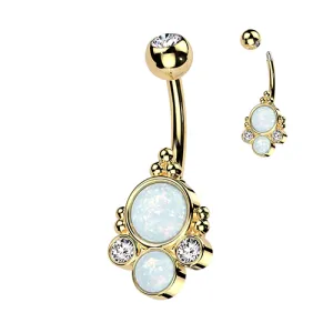 Zelda Opal Blitz Belly Ring with Gold Plating